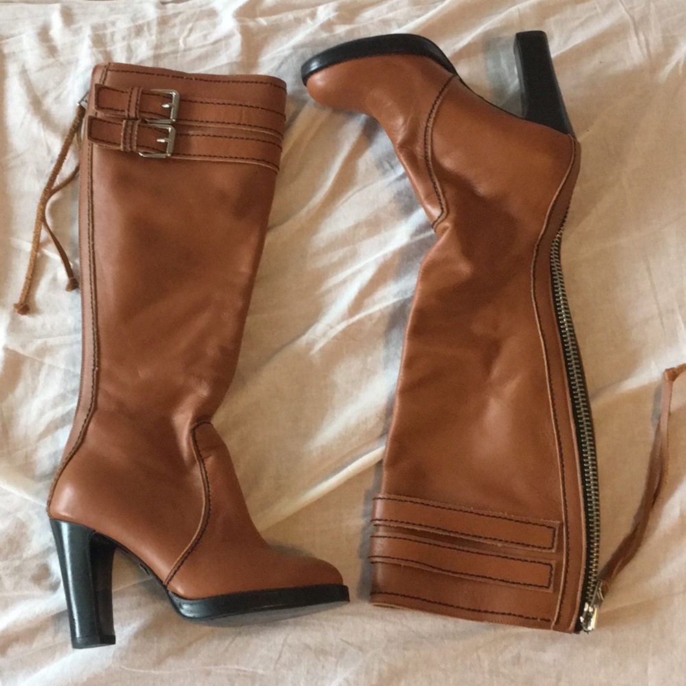 Le Fou Chicago Brown Leather Knee Boot, US 2 / EU32